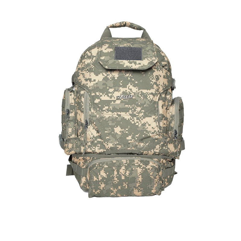 F Gear Unisex Green & Beige Printed Backpack