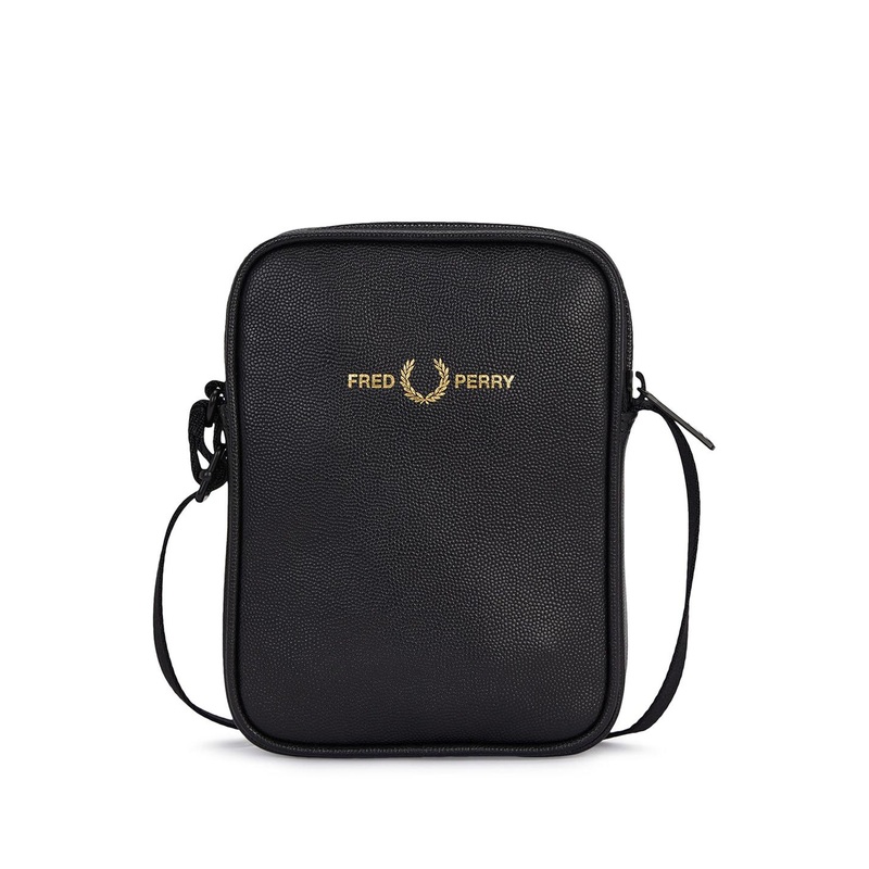 Fred Perry Men Textured Leather Crossbody Sling Bag