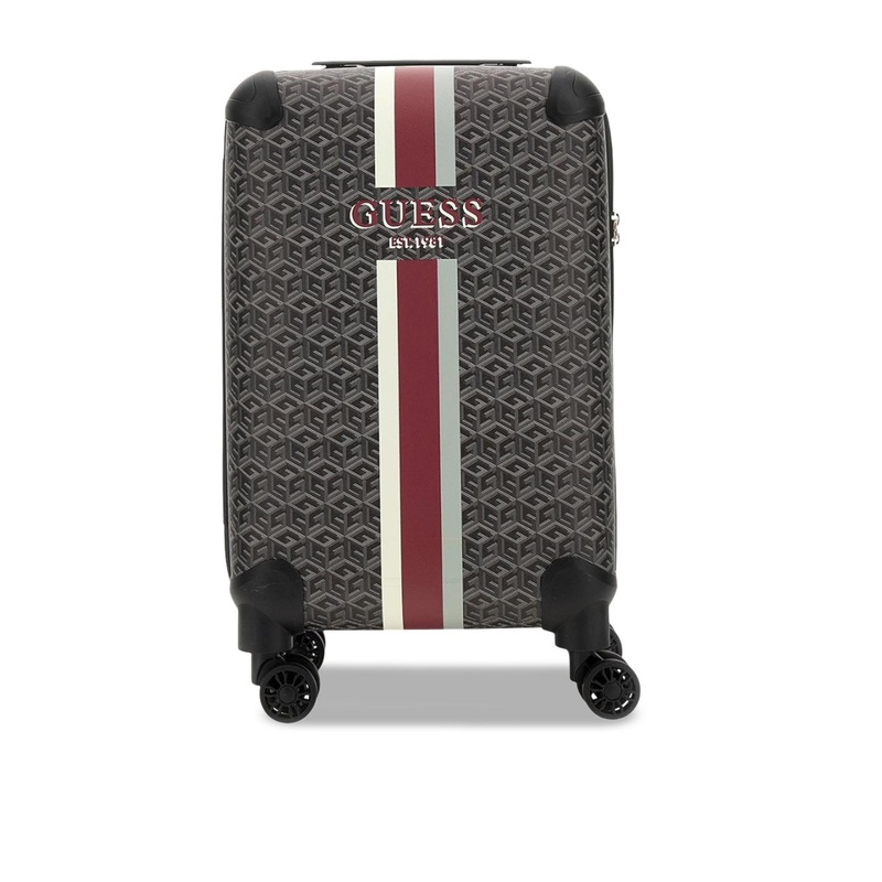 GUESS Unisex Printed Hard Sided Trolley Suitcase