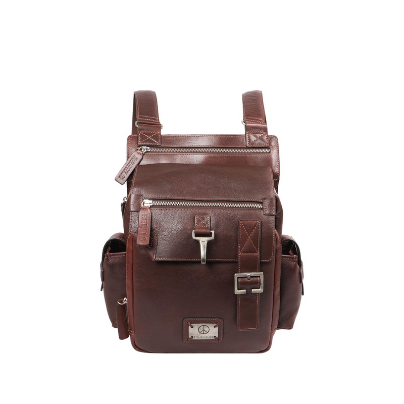 Hidesign Men Brown Leather Backpack
