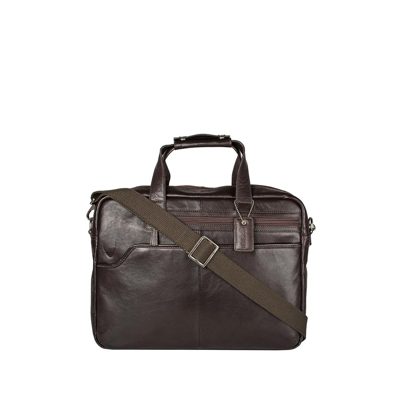 Hidesign Men Brown Solid Laptop Leather Bag