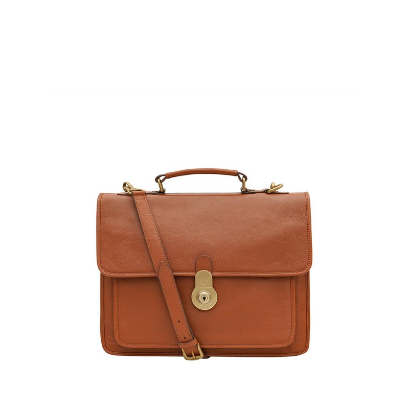 Hidesign Men Tan Brown Solid Leather Messenger Bag