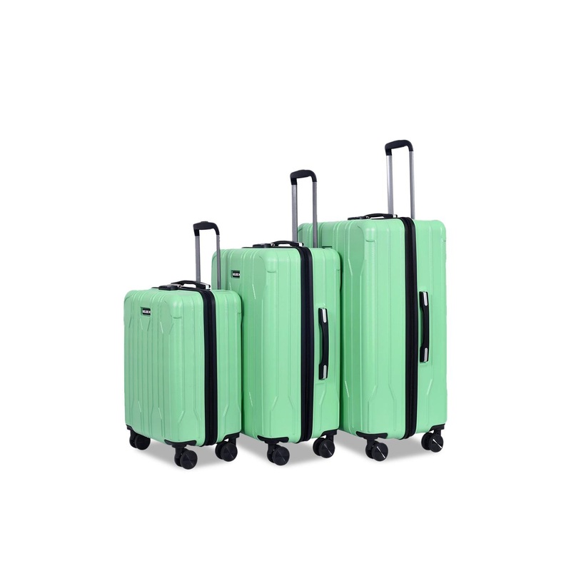 Killer Set Of 3 Textured Hard-Sided Trolley Bags