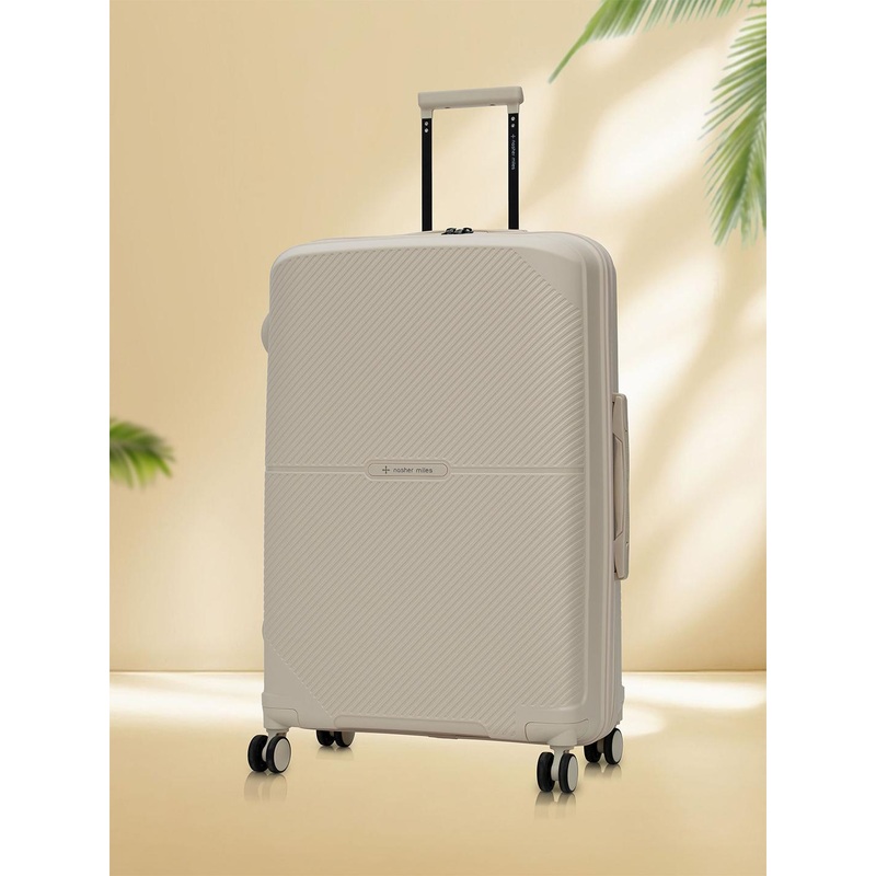 Nasher Miles Hawaii Polypropylene TSA Lock Medium White Trolley Bag – 24 Inch (65 cm)