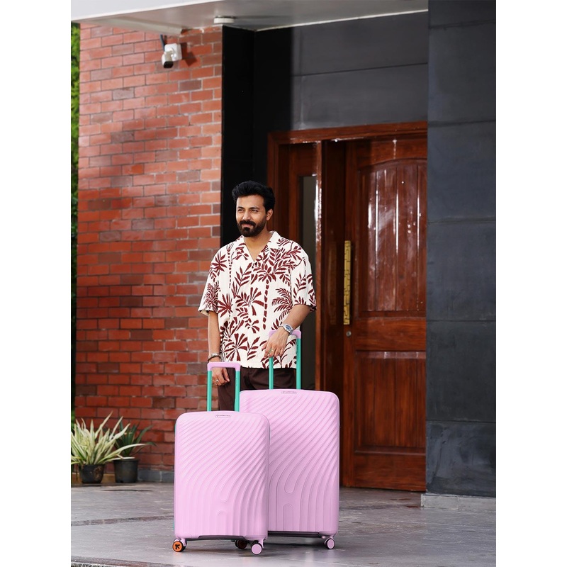 Nasher Miles Set Of 2 Capri Textured Hard-Sided Medium & Large  Trolley Bags