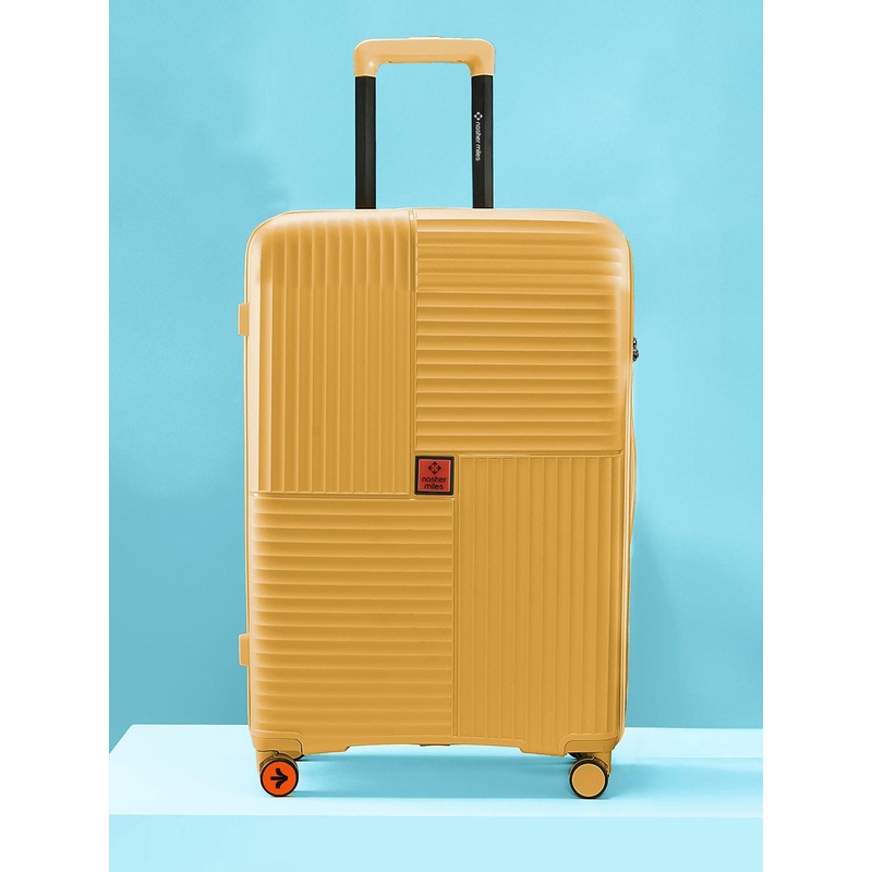 Nasher Miles Singapore Hard-Sided Polypropylene Large Yellow Trolley Bag – 28Inch 75cm