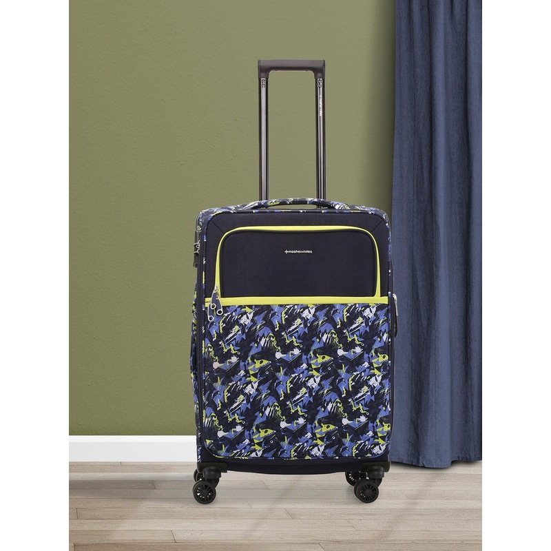 Nasher Miles Unisex Printed Water Resistant Soft-Sided Medium Trolley Suitcase