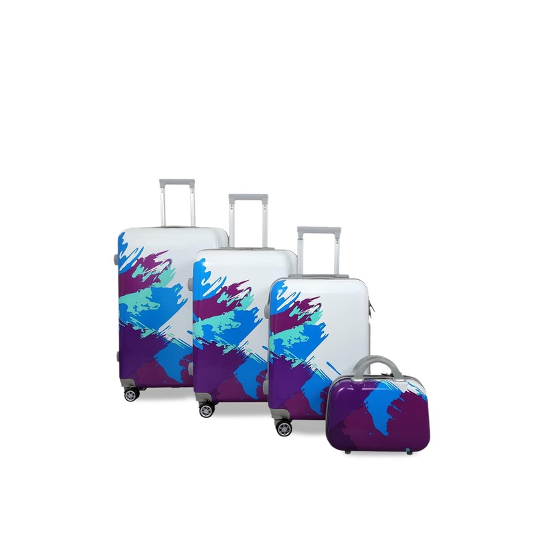 Polo Class Set Of 4 Printed Trolley Suitcases With Vanity Bag