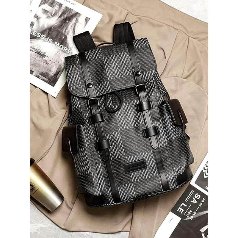 REDHORNS Unisex Striped Contrast Detail Backpack