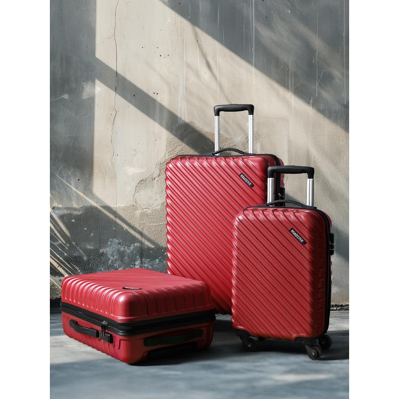 Roadster Set of 3 Hard-Sided Trolley Suitcases – Cabin, Medium & Large