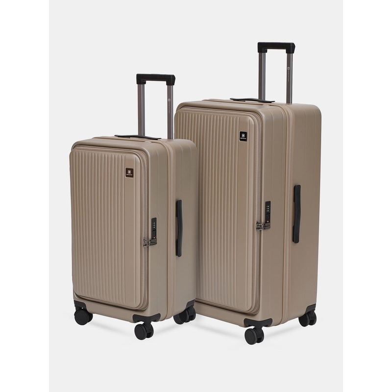 SWISS MILITARY Jade Hard Set Of 2 Textured Hard Sided Large & Cabin Trolley Bags