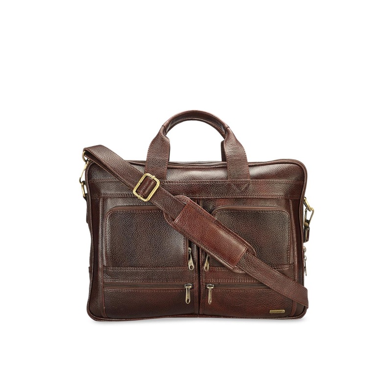 Teakwood Leathers Unisex Brown Solid Laptop Bag
