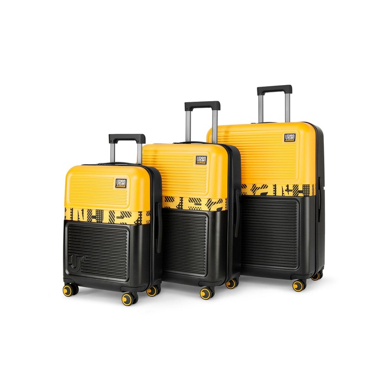 Urban Jungle By Safari Set of 3 Sundaze Yellow Hardside Trolley Polycarbonate Suitcase