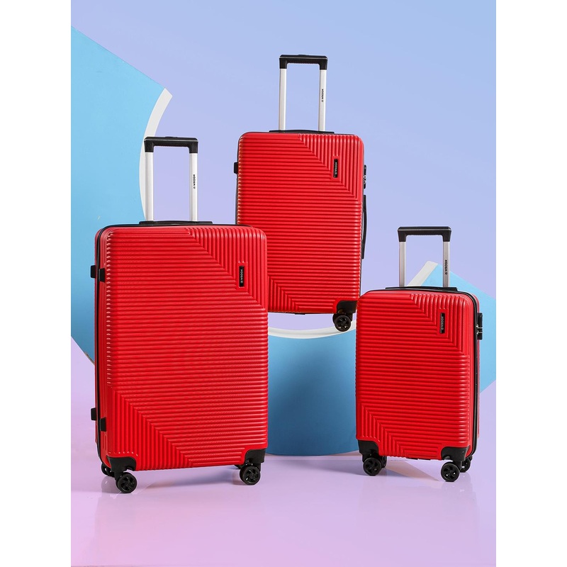 WROGN Set Of 3 Textured HRD Suitcase Trolley Bag- Cabin, Medium & Large