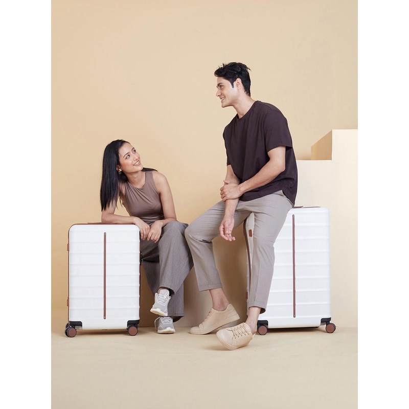 Assembly Premium Set of 2- 24 inches and 28 Inches Check-In Trolley Bags – White -Odyssey