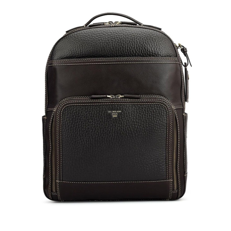 Da Milano Men Sternum Shoulder Strap Leather Backpack
