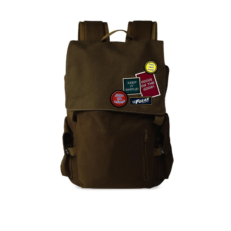 F Gear Unisex Olive Green Graphic Backpack
