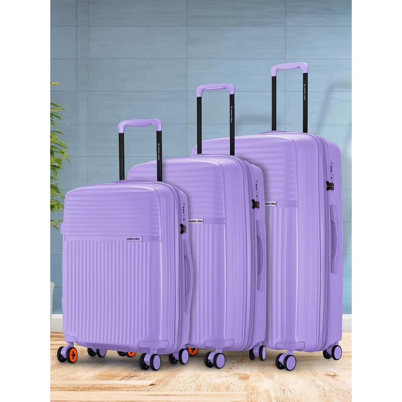 Krabi Expander TSA Lock Polypropylene Small-Medium-Large Purple Trolley Bags (55-65-75 cm)