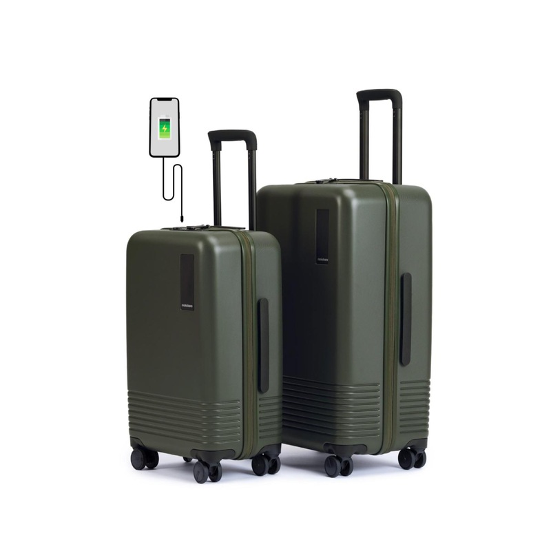 MOKOBARA Set Of 2 Green Textured Hard-Sided Trolley Bag