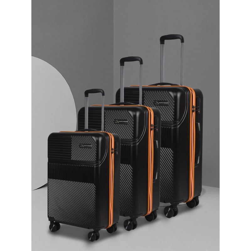 MOVE-MEANT Unisex Set Of 3 Textured Hard-Sided Trolley Bag