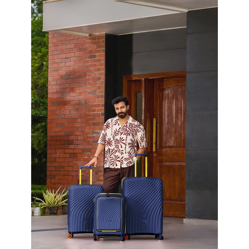 Nasher Miles Capri Set Of 3 Textured Hard-Sided Trolley Bags