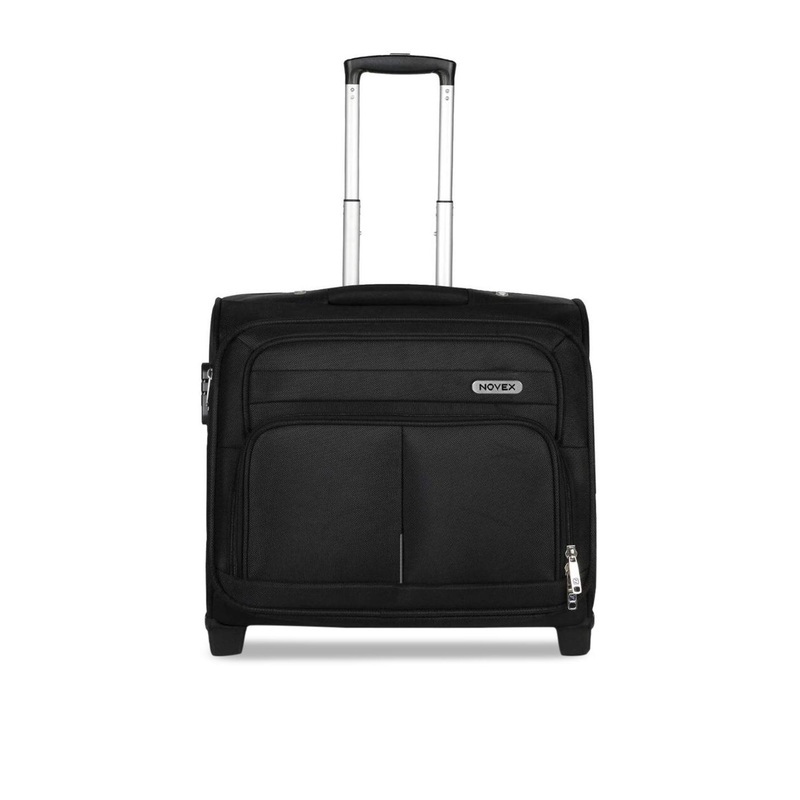 NOVEX Black Solid Laptop Trolley Bag