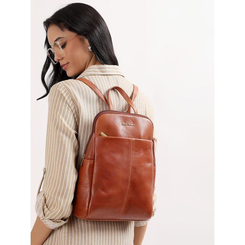 PELLE LUXUR Unisex Textured Backpack