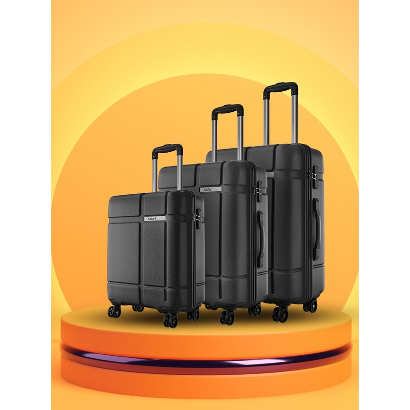 Safari Route Set of 3 Poly Carbonate Hard Trolley Bag