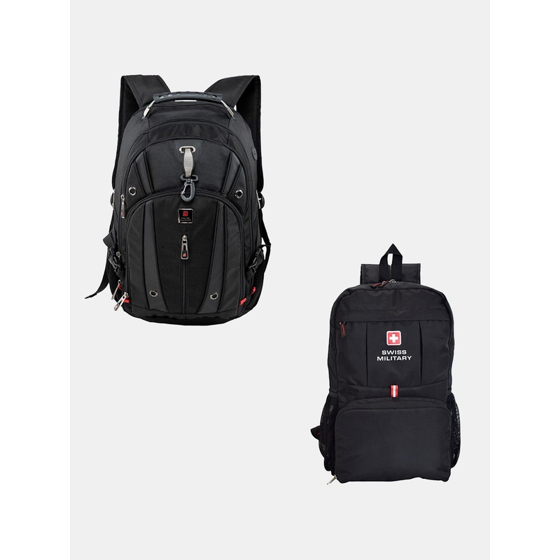 SWISS MILITARY Pack Of 2 Medium Laptop Backpack And Foldable Bag
