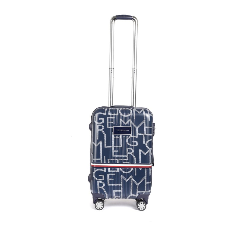 Tommy Hilfiger Textured Hard-Sided 4 Wheels 360-Degree Rotation Cabin Trolley Bag- 52 L