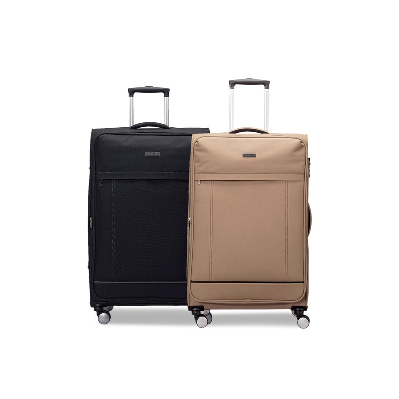 CARRIALL Set of 2 Black & Beige Medium Luggage