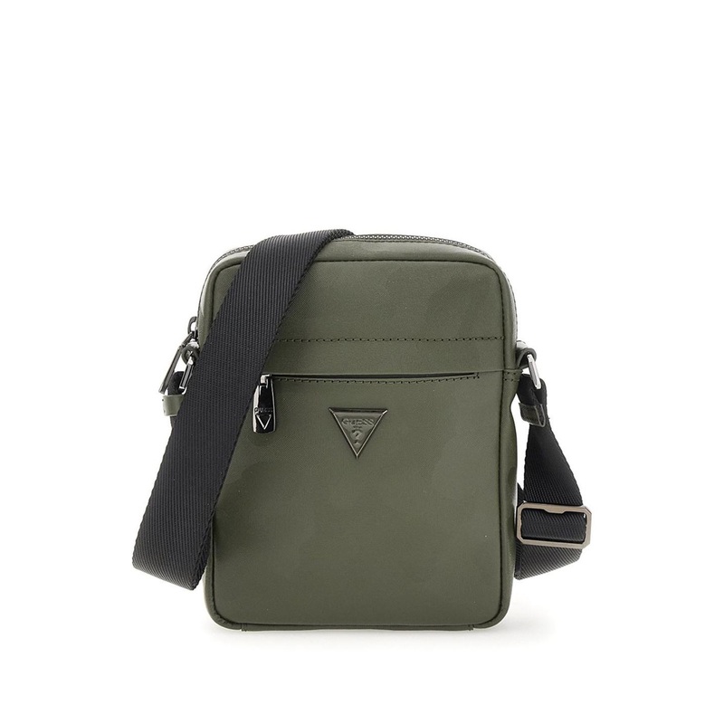 GUESS Men Printed Leather Messenger Bag