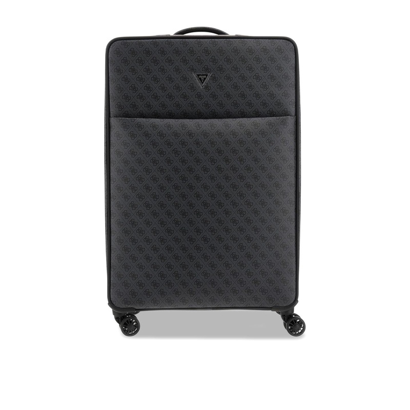 Guess Men’s Grey PU Printed Travel Roller Trolley Suitcase