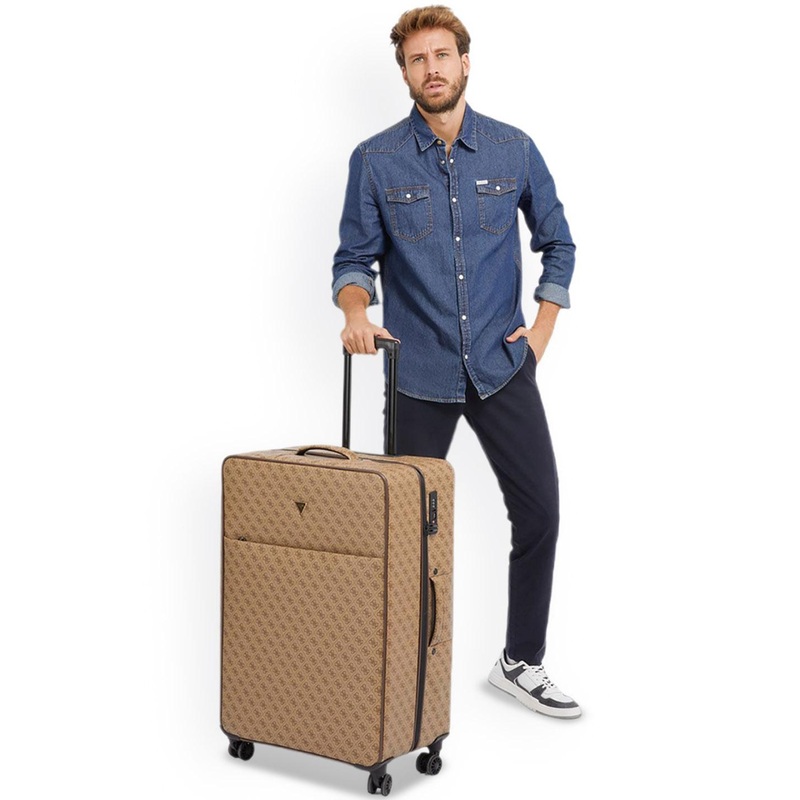 GUESS Napoli Printed Soft Sided Large Trolley Bag