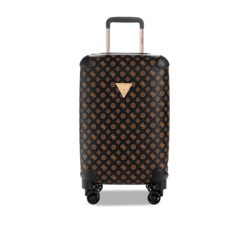 GUESS Textured Monogram Wilder 20 In 8-Wheeler Medium Trolley Bag