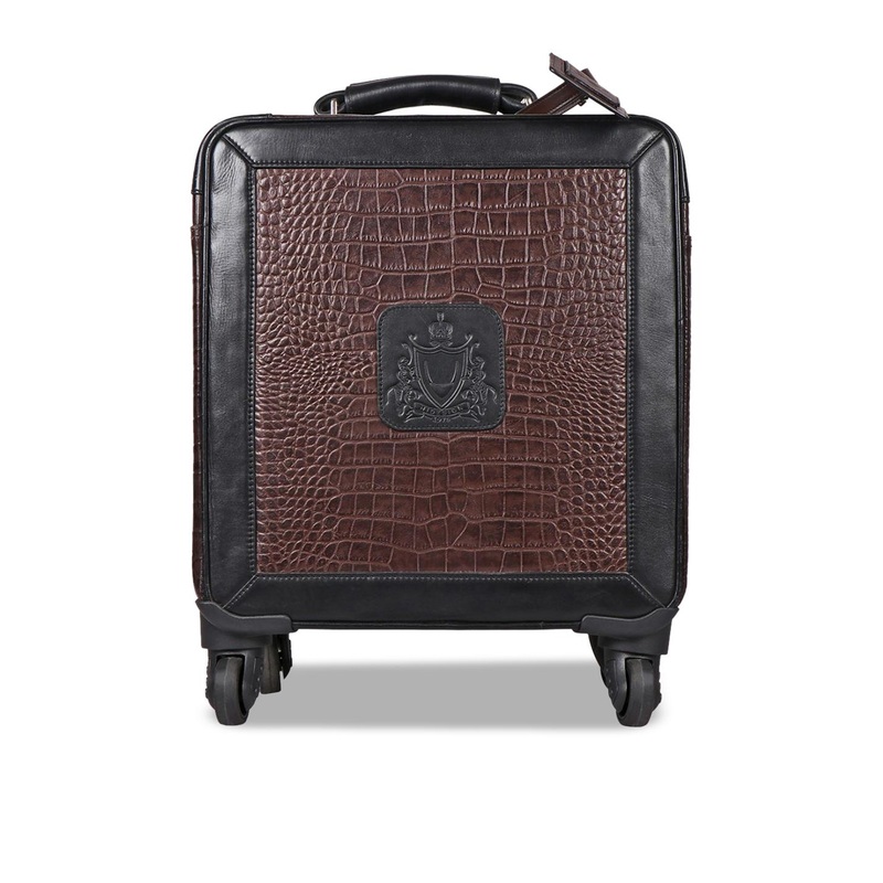 Hidesign MONTEREY Textured Leather Hard-Sided Cabin Trolley Suitcase
