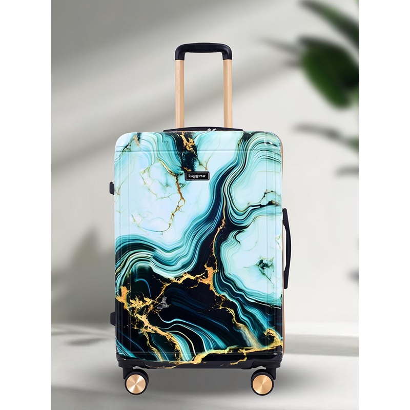 Luggero Printed Hard-Sided Cabin Trolley Suitcase