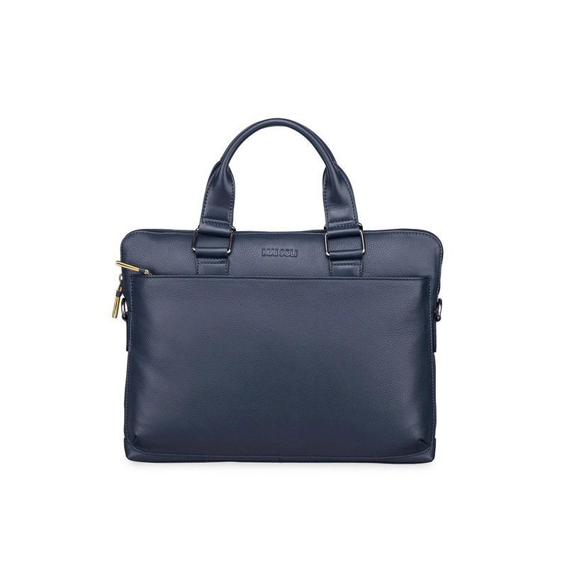 MAI SOLI Men Textured Leather Slim Cooper Laptop Bag