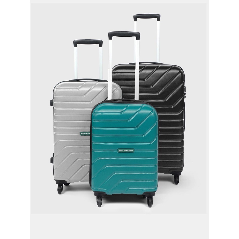 Metronaut Set of 3 Textured Hard Trolley Suitcases – Cabin, Medium & Large