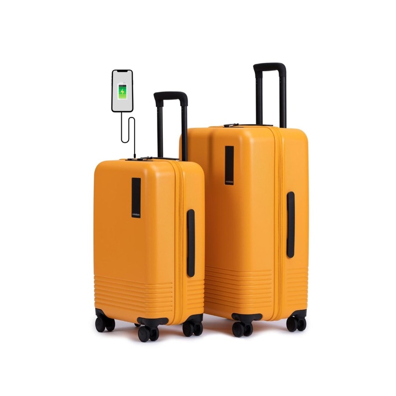 MOKOBARA Unisex Set Of 2 Sunnyside Yellow Solid Hard-Sided Trolley Bags