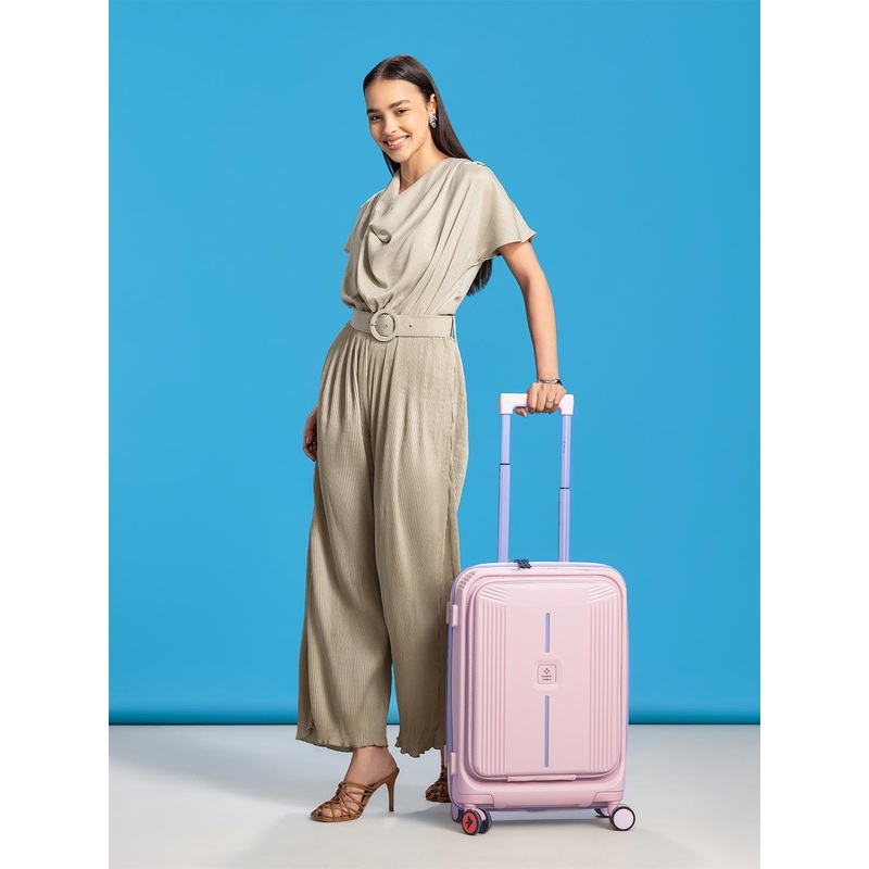 Nasher Miles Alexandria Polypropylene Cabin Peach Grey Trolley Bag – 20 Inch (55 cm)