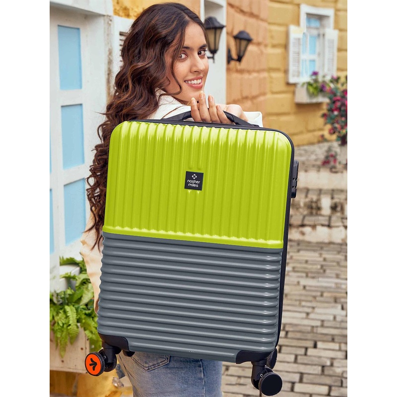 Nasher Miles Istanbul Hard-Side ABS and PC Cabin LimeGreen Olive Trolley Bag – 20Inch 55cm