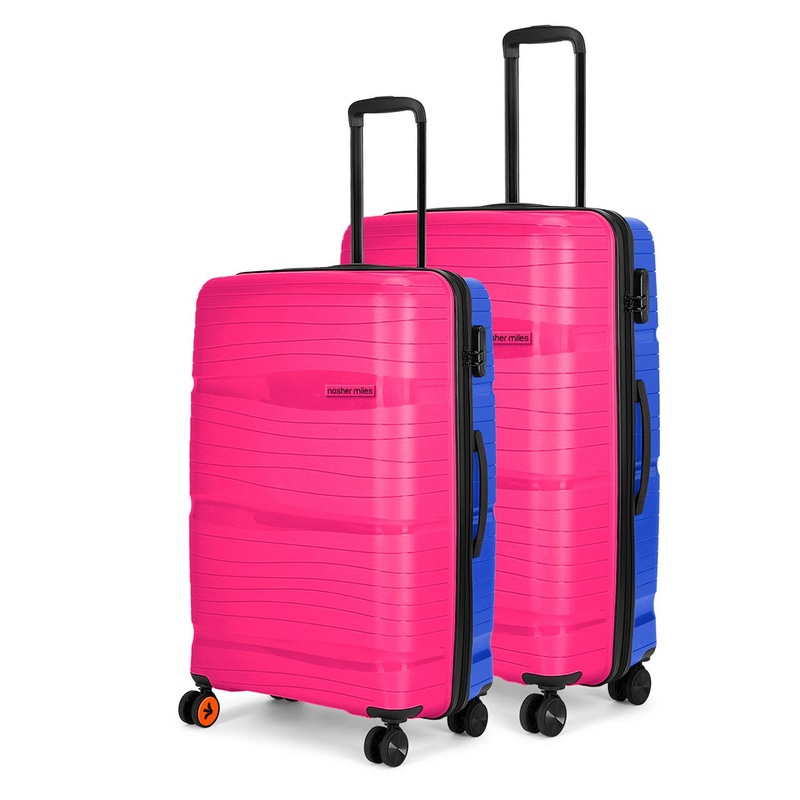 Nasher Miles Set Of 2 Colourblocked Hard-Sided Trolley Suitcase