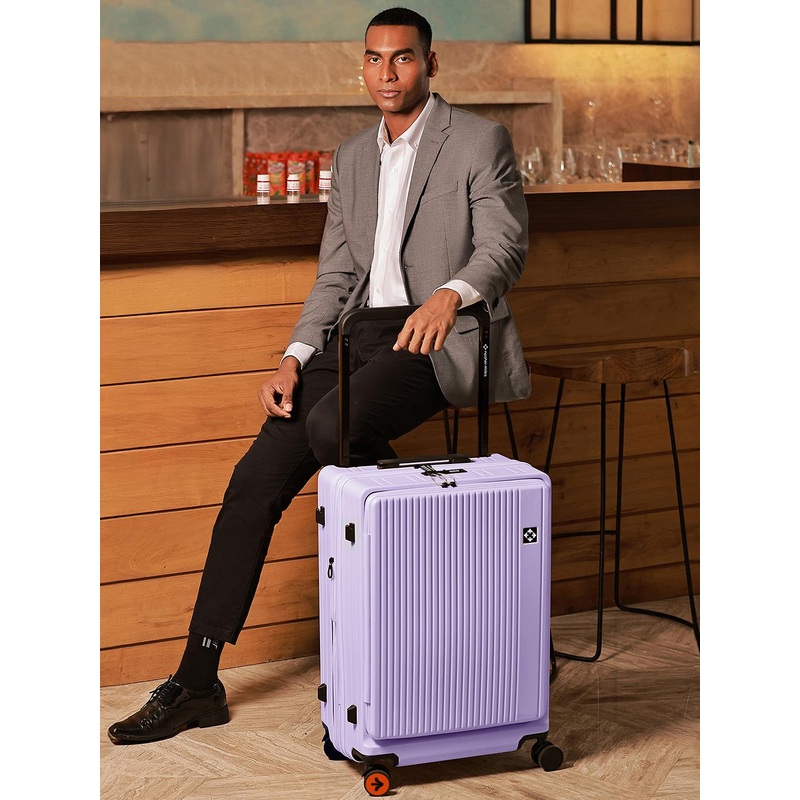 Nasher Miles Silicon Valley Hard-Sided Polypropylene Medium Purple Trolley Bag 24Inch 65cm