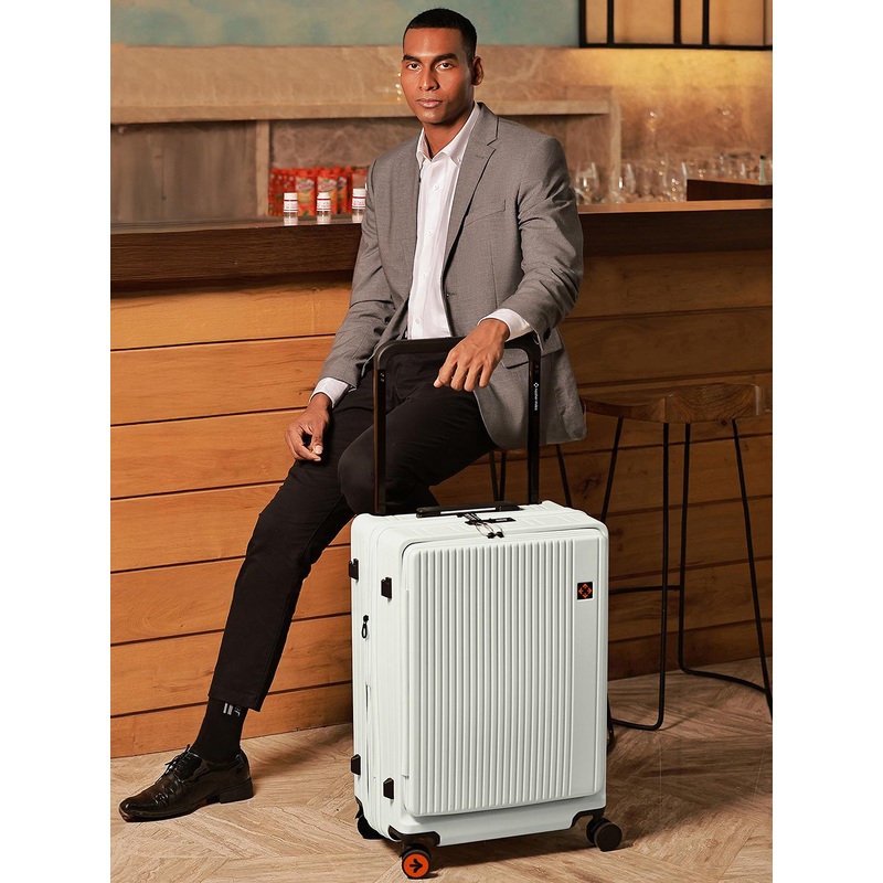 Nasher Miles Silicon Valley Hard-Sided Polypropylene Medium White Trolley Bag 24Inch 65cm