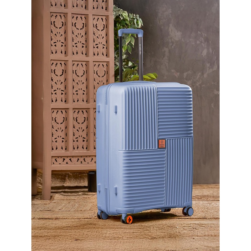 Nasher Miles Singapore Hard-Sided Polypropylene Medium Navy Blue Trolley Bag – 24Inch 65cm