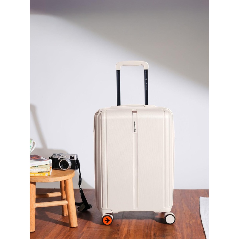 Nasher Miles The Line Polypropylene Cabin White Trolley Bag – 20 inch (55cm)