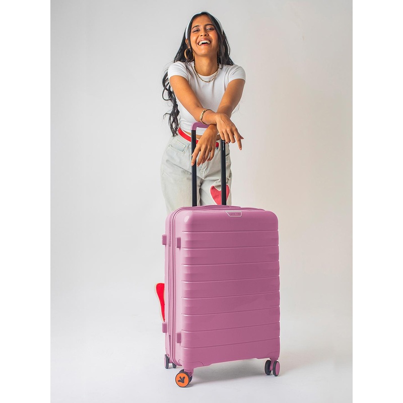 Nasher Miles Vienna Polypropylene Medium Pink Trolley Bag – 24 Inch (65 cm)