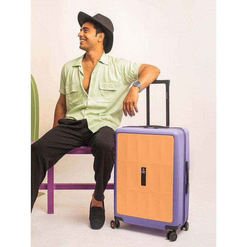Nasher Miles Zanzibar Polycarbonate Large Peach Lavender Trolley Bag – 28 Inch (75 cm)