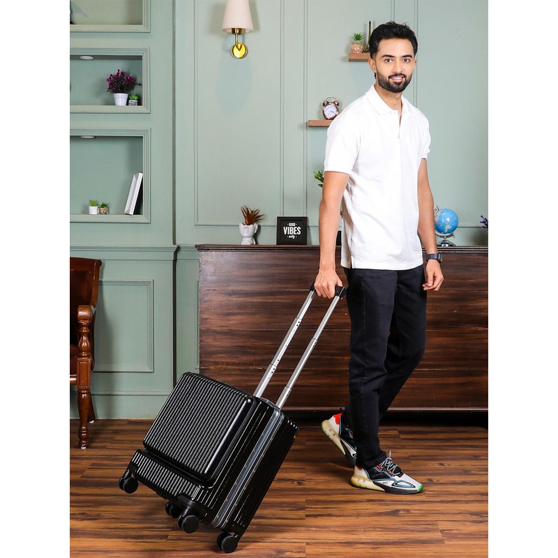 THE CLOWNFISH JetSetter Textured Hard-Sided Small Trolley Suitcase